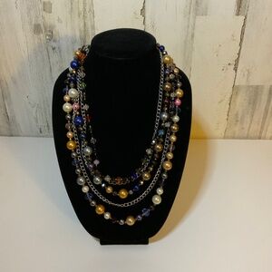 Multi colored multi strand necklace
